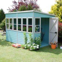 Shire Sun 10x6 Glass Pent Shiplap Wooden Summer House - Base Not Included -Hozelock Shop shire sun 10x6 glass pent shiplap wooden summer house base not included5019804112050 01i bq