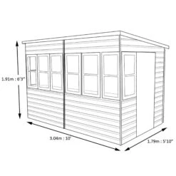 Shire Sun 10x6 Glass Pent Shiplap Wooden Summer House - Base Not Included -Hozelock Shop shire sun 10x6 glass pent shiplap wooden summer house base not included5019804112050 01t
