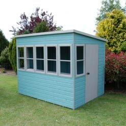 Shire Sun 8x6 Glass Pent Shiplap Wooden Summer House - Base Not Included -Hozelock Shop shire sun 8x6 glass pent shiplap wooden summer house base not included5019804112012 01i