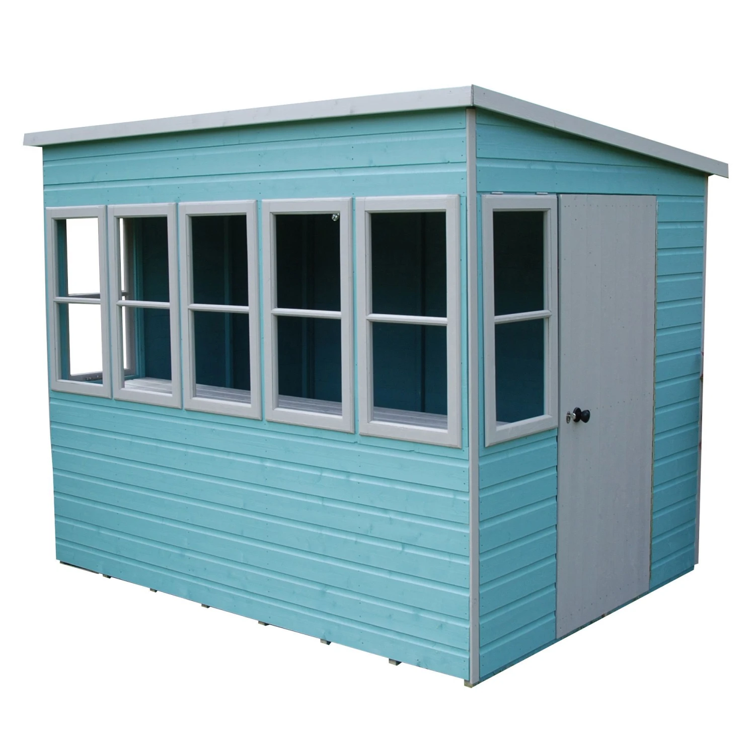 Shire Sun 8x8 Glass Pent Shiplap Wooden Summer House - Base Not Included 1 Shire Sun 8x8 Glass Pent Shiplap Wooden Summer House - Base Not Included