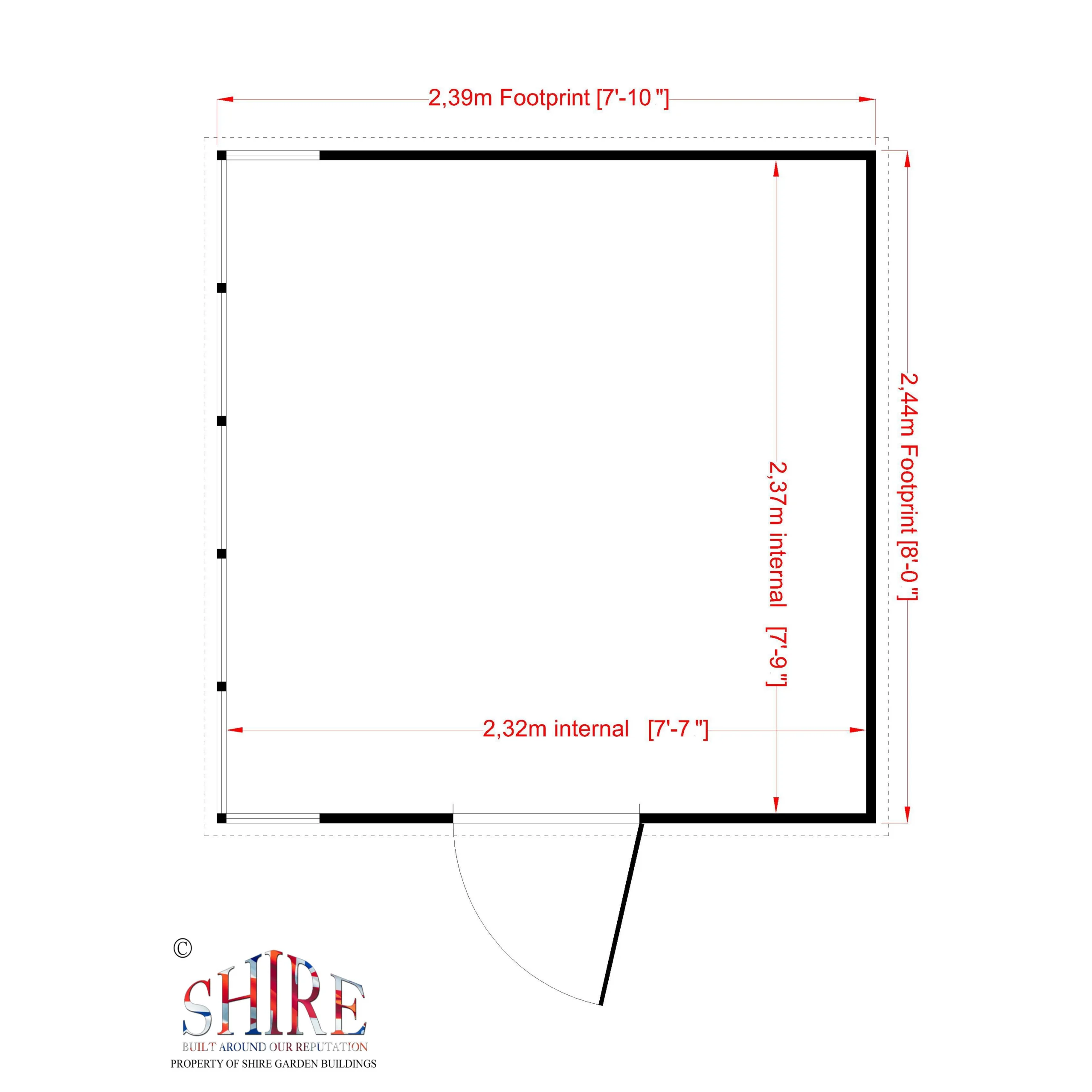 Shire Sun 8x8 Glass Pent Shiplap Wooden Summer House - Base Not Included 10 Shire Sun 8x8 Glass Pent Shiplap Wooden Summer House - Base Not Included - Image 10