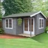 Shire Twyford 16x17 Toughened Glass Apex Tongue & Groove Wooden Cabin - Base Not Included
