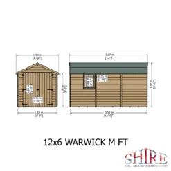 Shire Warwick 12x6 Ft Apex Shiplap Wooden Shed With Floor -Hozelock Shop shire warwick 12x6 ft apex shiplap wooden shed with floor5019804126903 03t bq