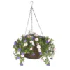 Smart Garden Pertunia Artificial Blue/ White Round Plastic Hanging Basket, 30cm
