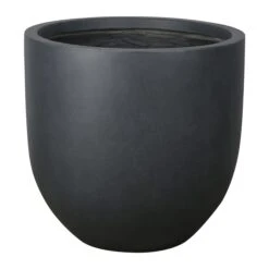 Verve Ammer Dark Grey Fibreclay Circular Plant Pot (Dia)42cm