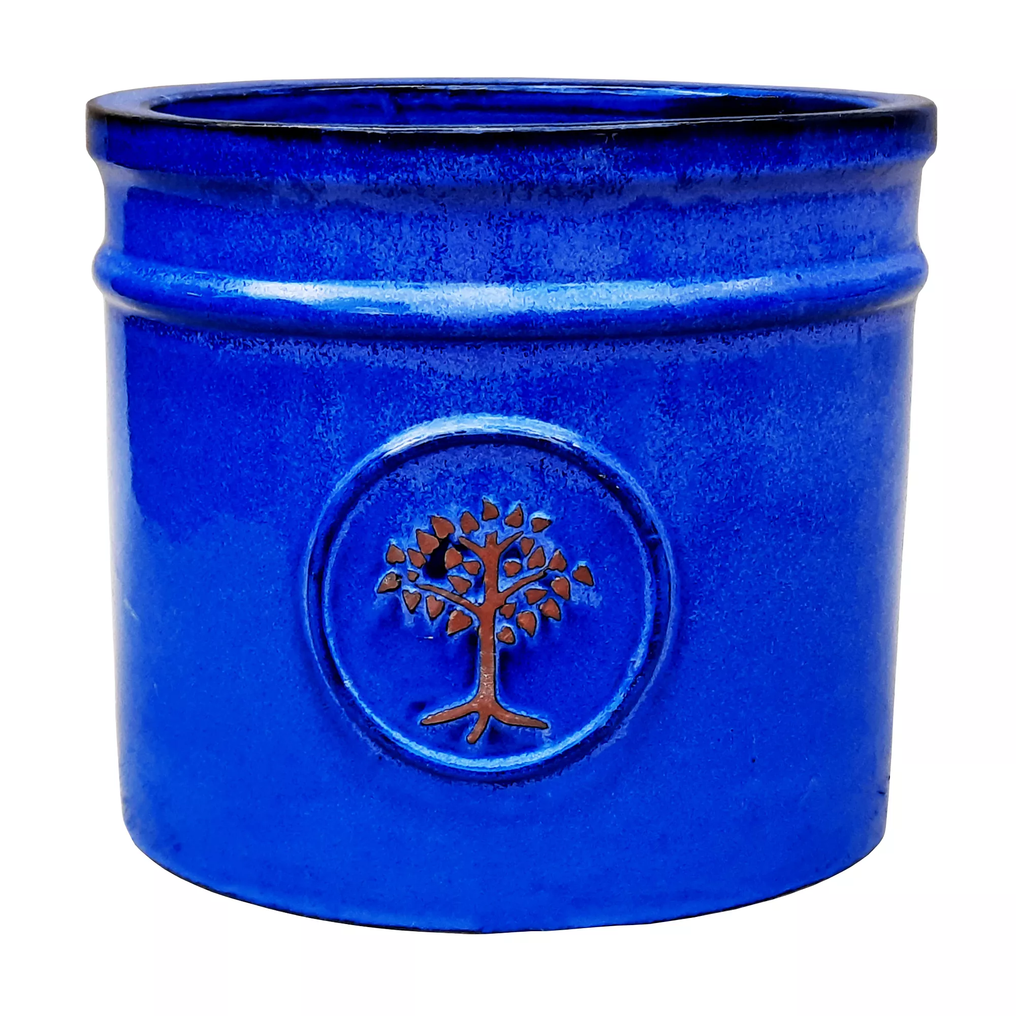 Verve Barcău Blue Ceramic Round Plant Pot (Dia)20cm 1 Verve Barcău Blue Ceramic Round Plant Pot (Dia)20cm