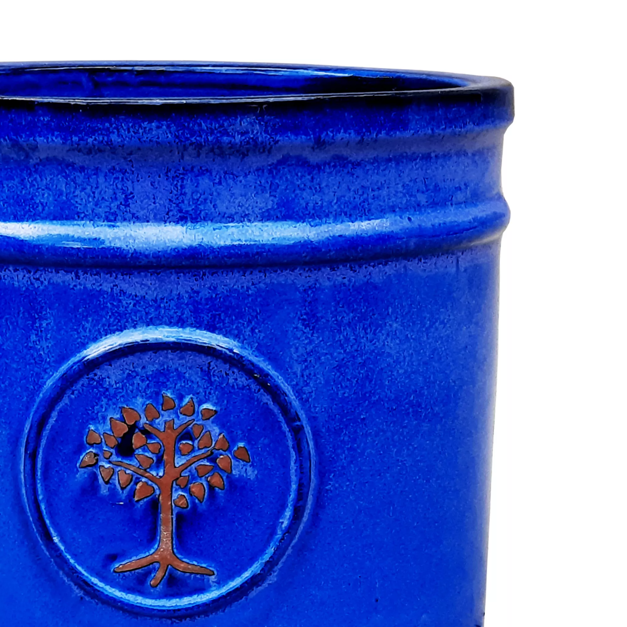 Verve Barcău Blue Ceramic Round Plant Pot (Dia)20cm 2 Verve Barcău Blue Ceramic Round Plant Pot (Dia)20cm - Image 2