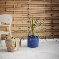 Verve Barcău Blue Ceramic Round Plant Pot (Dia)30cm -Hozelock Shop verve barcau blue ceramic round plant pot dia 30cm5059340327730 01i