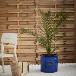 Verve Barcău Blue Ceramic Round Plant Pot (Dia)38cm -Hozelock Shop verve barcau blue ceramic round plant pot dia 38cm5059340327716 01i