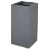 Verve Durdica Dark Grey Slate Effect Plastic Square Plant Pot (Dia)40cm