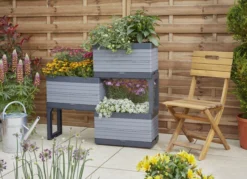 Verve Grey Rectangular Planter, Set 20 Verve Grey Rectangular Planter, Set -Hozelock Shop verve grey rectangular planter set5059340328881 02i