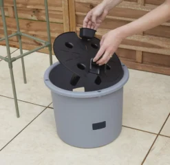 Verve Grey Round Planter -Hozelock Shop verve grey round planter5059340328898 07i