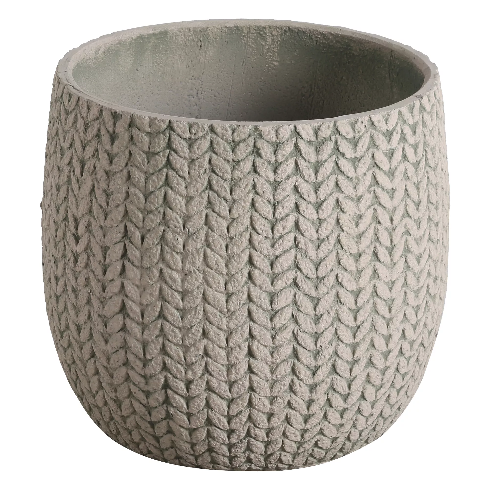 Verve Kulun Beige Knitted Effect Fibreclay Circular Plant Pot (Dia)29cm 1 Verve Kulun Beige Knitted Effect Fibreclay Circular Plant Pot (Dia)29cm