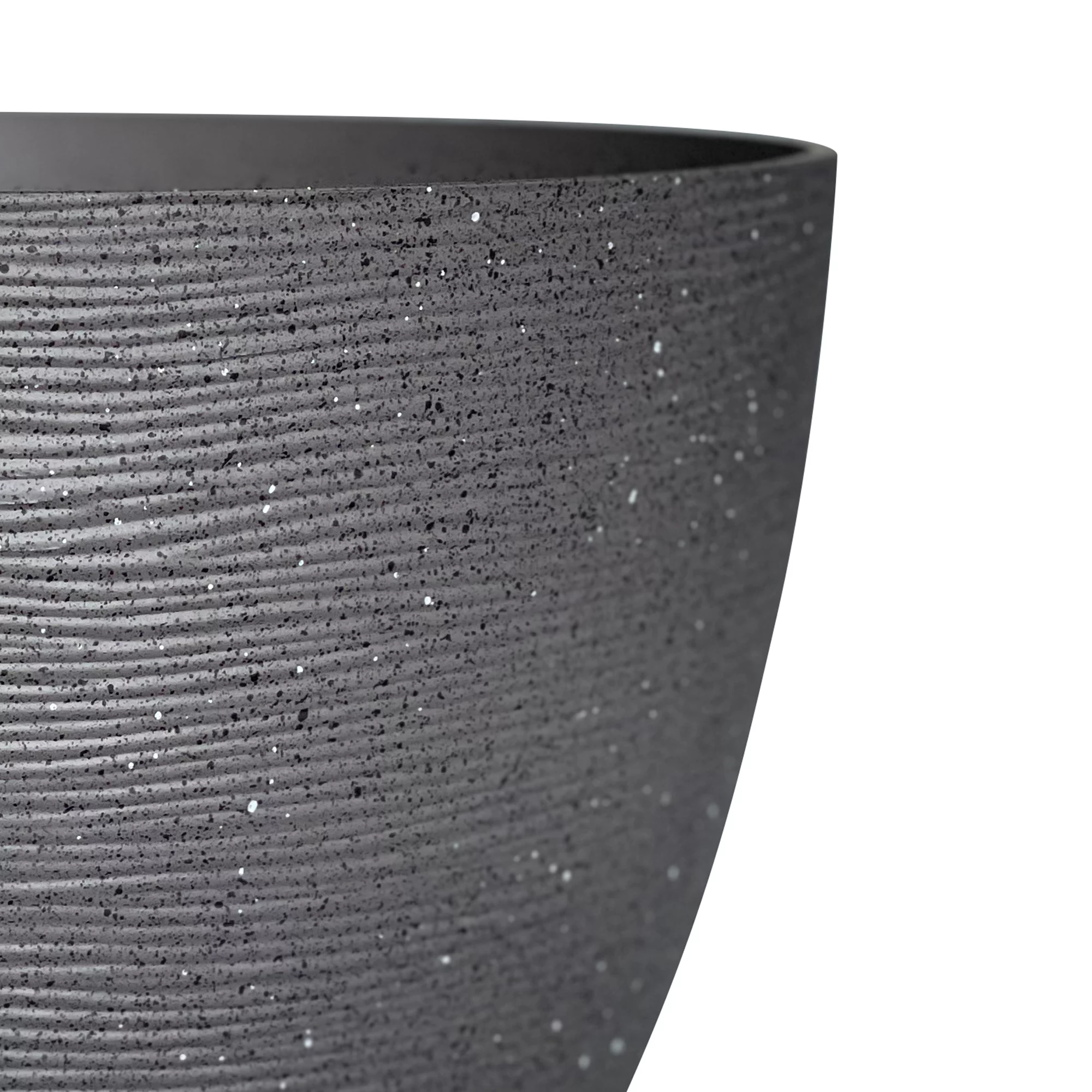 Verve Momoka Grey Polypropylene Round Plant Pot (Dia)30cm 2 Verve Momoka Grey Polypropylene Round Plant Pot (Dia)30cm - Image 2